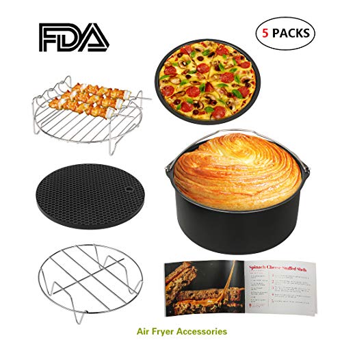 iMucci AirFryer Accessories 5 PCS Non-Stick Baking Pan fit for Gowise Phillips and Cozyna (5PACKS)