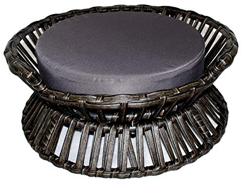 Iconic Pet Rattan/Wicker Raised Round Pet Bed in 22″ for Indoor/Outdoor use – Pliable Stems of Rattan and Metal Framed Dog/Cat Furniture, Water Resistant Cushion Cover, Easy to Clean