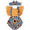 ECOTISH 2 stuks pasgeboren baby meisje ruches mouwen bodysuits jumpsuit hoofdband romper playsuit + hoofdband outfits