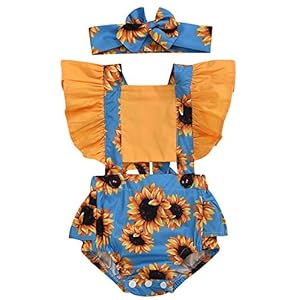 ECOTISH 2 stuks pasgeboren baby meisje ruches mouwen bodysuits jumpsuit hoofdband romper playsuit + hoofdband outfits