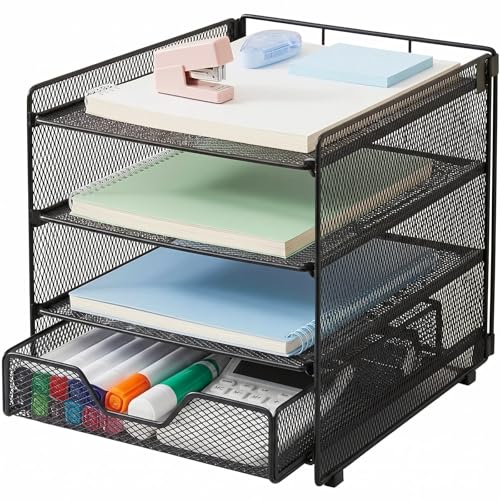 OPNICE 4-Tier Desk Organizer with Drawer