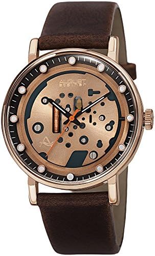 August Steiner Men's Steampunk Dress Watch - Rose Gold Tone Dial With Orange Second Hand On Brown Genuine Leather Strap - As8183 price in UAE | Amazon UAE | kanbkam August Steiner Men's Steampunk Dress Watch - Rose Gold Tone Dial With Orange Second Hand On Brown Genuine Leather Strap - As8183 price in UAE | Amazon UAE | kanbkam