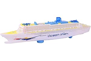 Cruise Ship Model Decoration Colorful Liner Cruise Ship Boat, Electric Toy with Flashing LED Light and Sound Fun Nautical Dec