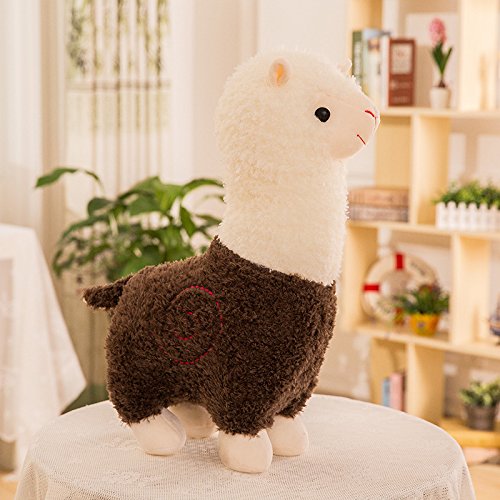 Zinsale Cute Alpaca Soft Toy Sheep Doll Plush Pillow Stuffed Animals (Brown, 45cm)