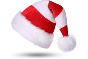 Gorbgle Santa Hat, Christmas Hat for Women and Men, Adult Velvet Christmas Hats for Holiday Festive New Year Party Headwear