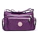 Women's Casual Tote Handbag Water Resistant Nylon Crossbody Bags Shoulder Bags Tote Purse Lady Messenger Bag (Purple)