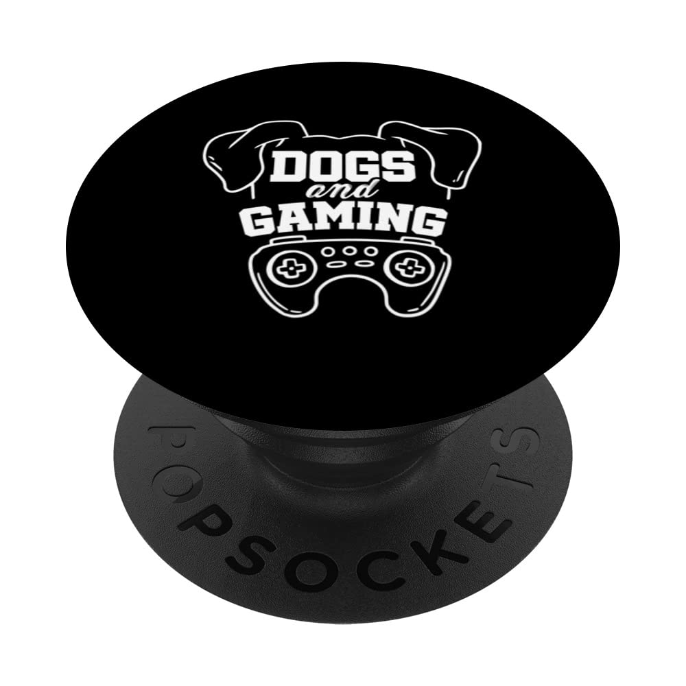 Dogs And Gaming Gamer Video Game Player Games Nerd Geek PopSockets Swappable PopGrip