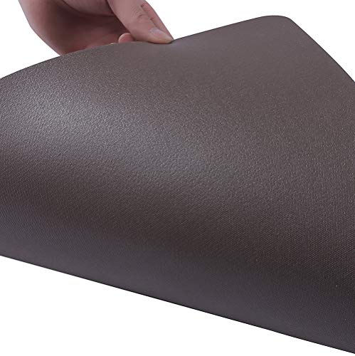 Kitchen Floor Comfort Mat Set, HiiARug Anti Fatigue Standing Mats 2-PACK Kitchen Runner and Rug Waterproof Oil Proof Ergonomic PU Leather Cushioned Kitchen Rug Set (Wood Pattern2, 18"x30"+18"x48")