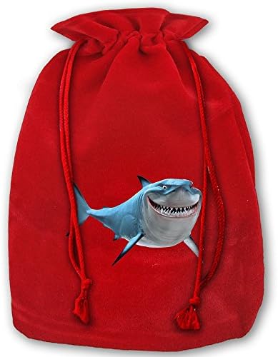 Flying XIE The Great White Shark Santa Present Bag Drawstring Holiday Bag Christmas Gifts Sack Bags