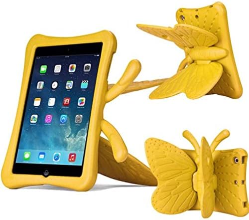 iPad Mini Case, iPad mini 1/2/3 Case ,FUA® 3D Cute Butterfly Heavy Duty Shock EVA Foam Stand Cover For iPad Mini 1/2/3 Kids' Gift (Yellow )