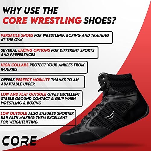 CORE Wrestling Shoes Mat Ace Lightweight Martial Arts Boxing Shoes  Weightlifting Shoes for deadlift for