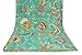 AmazingIndiancrafts Turquoise Multicolor Mukut Print King Size Kantha Quilt, Kantha Blanket, Bed Cover, King Kantha Bedspread, Bohemian Bedding Size 90x108 Inch