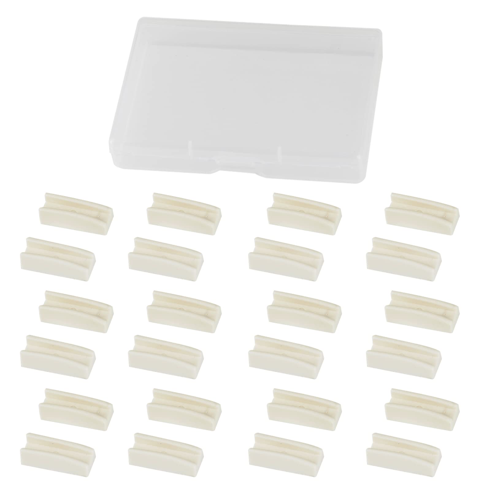 LEONTOOL Flat Nose Plier Replacement Tips with Storage Box, Pair of 12 White Nylon Plastic Pliers Replacement Jaws for Jewelry Making Pliers Eyeglass Arms Frame Plier Jewelry Making Tool