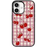 CASETiFY Compact Case for iPhone 16 [Lightweight / 4 ft. 2X Military Grade Drop Protection/Slim] - Cherry Gingham - Clear Black