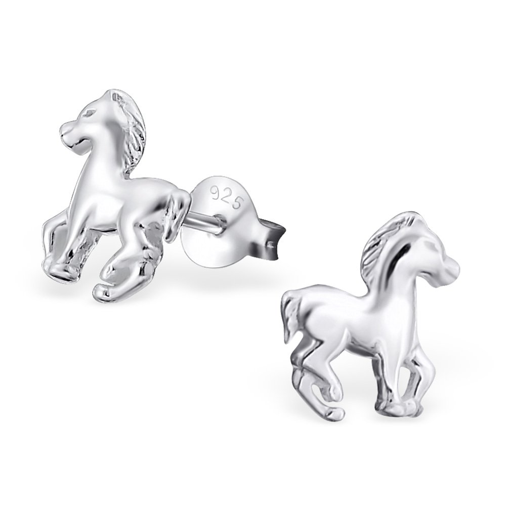 925 Sterling Silver Horse Stud Earrings for Women & Girls – Equestrian Jewellery Gift Boxed