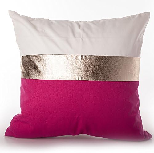 Sugar home metallic pillow Decorative Throw Pillow COVER 18" (pink)