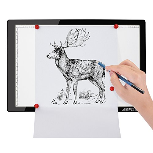 Magnetic A4 LED Artcraft Tracing Light Pad 4 Light Box Ultra-thin physical buttons control with memory function USB Powered Pad Animation,Sketching,Designing,Stencilling X-ray Viewing W/USB Adapter