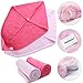 Hairizone Absorbent Microfiber Hair Towel 2 Pack Quick Dry Hair Turban Wraps Twist Hair Drying Towel with Elastic Loop for Kids Girls Women (Pink/ROSEO)