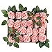 Meiliy 40pcs Artificial Flowers Blush Pink Roses Real Looking Foam Roses Bulk w/Stem for DIY Wedding Bouquets Boutonnieres Corsages Centerpieces Wreath Supplies Cake Flower Decorations