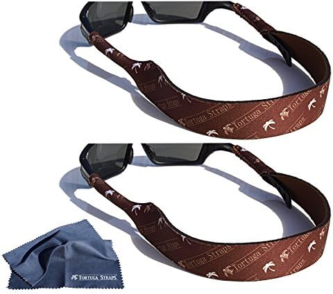 Tortuga Straps FLOATZ by Playa Vida – 2 Pack, Adjustable Neoprene Floating Sunglass Straps and Glasses Strap – (Coffee Brown - Ltd Edition)