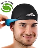 2-IN-1 Premium Silicone Swim Cap - Reversible - Wear It On Both Sides - Wrinkle-Free - For Men and Women - Best For Short and Medium Lengh Hair