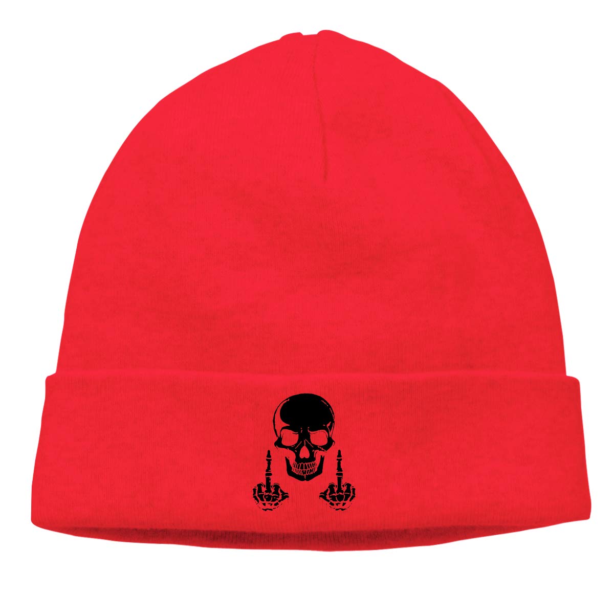 Hip-Hop Knitted Hat for Mens Womens Fuck Skull Skeleton Unisex Cuffed Plain Skull Knit Hat Cap Head Cap