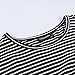 Uideazone Women Black and White Striped Tee Shirt Cute Top With porket