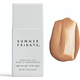 Summer Fridays Sheer Skin Tint - Skin Tint with Hyaluronic Acid - Helps Diminish Uneven Skin Tone - Sheer to Light Coverage - Shade 5 - Medium with Warm Neutral Undertones (1 Fl Oz)