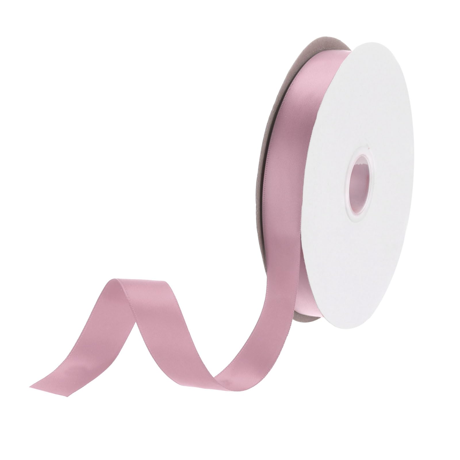 DMiotech 20mm Satin Ribbon 46m/150ft Thin Double Face Fabric Grosgrain Ribbon for Gift Wrapping Floral Hair Flower Bouquet, Dusty Pink