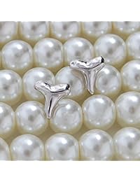 Pendientes de tuerca con forma de tiburón, hipoalergénicos, de plata de ley, delicados y pequeños