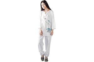 KSUA Womens Tai Chi Uniform Zen Meditation Suit Chinese Kung Fu Clothing Cotton Yoga Suit