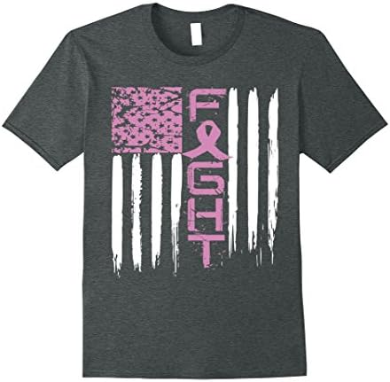 Mens Fight cancer awareness t-shirt breast cancer shirt Pink Large Dark Heather