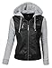 BIADANI Women Faux Leather Hoodie Jacket