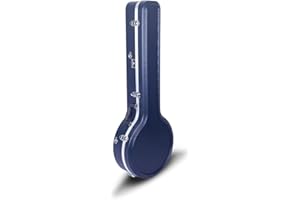 Crossrock ABS Molded Hardshell Case for 5-String Resonator, Gibson Tenor Banjo, Backpack Style(CRA861BJBL)