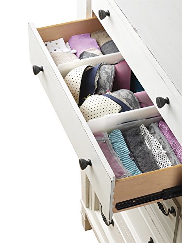 Whitmor Adjustable Drawer Dividers - Drawer Organizers - White (Set of 2)