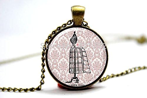 Pretty Lee 2015 Fashion Dressform Necklace Romantic Victorian Vintage Style Jewelry Glass Photo Cabochon Necklace 3659 Christmas gift