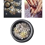 DEESEE(TM) 1 Box Ultra-thin Steam Punk Parts Style Nail Studs 3D Nail Art Decorations Metal Manicure DIY Nail Tips Art