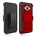 Galaxy Core Prime Case, Elegant Choise Galaxy Prevail LTE Case, Hybrid Armor Dual Layer Full Body Protective Holster Case with Kickstand and Belt Swivel Clip for Samsung Galaxy Core Prime (Red/Black)