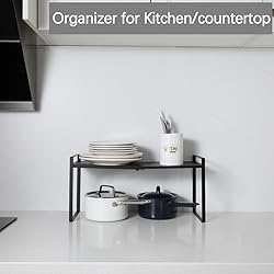 Expandable Cabinet Shelf Organizer Riser for