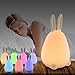 [NEW] APUPPY Bunny Night Light for Kids, Cute Rabbit Silicone Baby Nursery Lamp Sensitive Tap Control 7 Single Colors and Multicolor Breathing Light Dual Modes for Girlfriend Adult Kids Babies Bedroom