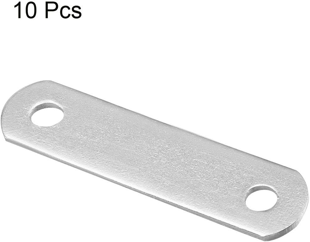 Sourcingmap Repair Plate, 30mmx8mm, Flat Fixing Mending Corner Brace Bracket Connector, Pack of 10, Silver, 30mm x 8mm - Image 3