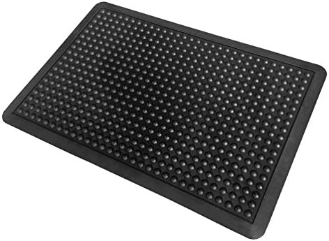 Bubble Mat 1/2" Rubber Anti-Fatigue Matting, 3' x 4', Solid Black