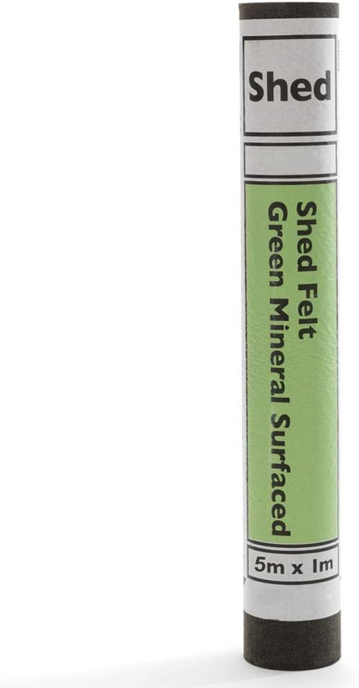 Ashbrook Roofing Green Mineral Shed Roofing Felt 5m with Nails & Adhesive