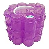 EnviUs SnapCube - Snap & Stackable Storage Case for Rainbow Loom + Arts & Crafts (Floral, Purple)