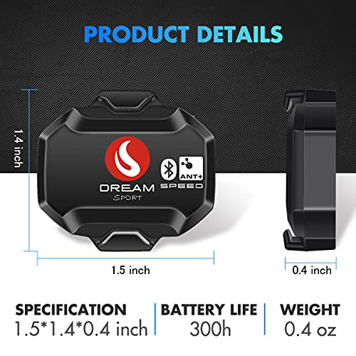 DREAM SPORT Speed Sensor Bike Speedometer Wireless Bluetooth ANT+ for