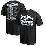 Fanatics Branded Men's Philadelphia Eagles NFL Pro Line Black Super Bowl Lii Champions Roster T-Shirt (Medium)