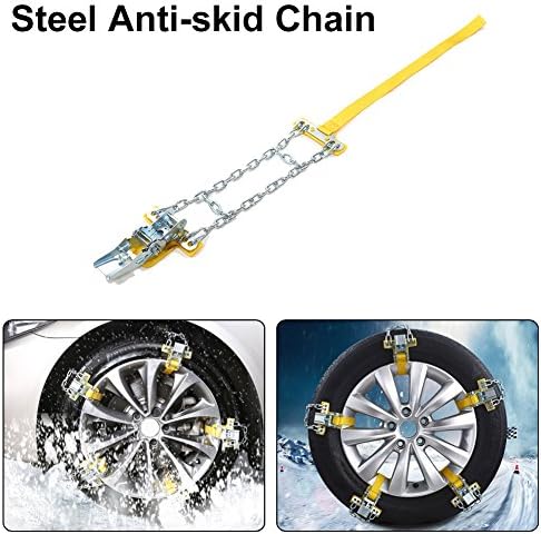 Trying Manganese Steel Car Anti-skid Snow Chains Emergency Winter Sand Road Anti Slip Tire Chain Car Security Chains, Come with Free Shovel and Gloves (8''-8.88'')