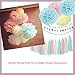 Gender Reveal Party Supplies Baby Shower Decorations Baby Blue Pink Cream Gold Tissue Paper Pom Pom Flowers Triangle Banner Paper Tassel Garland Circle Garland for Birthday/Party/Nursery Decorations