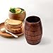 Natural Solid Wooden Cup,handmade Nordic Style Wood Cup,Wooden Portable Cup Outdoor Cup Coffee Mug Drinking Cup Camping Mug Tea Cup, Creative wine barrel shape Wooden cup 210ml