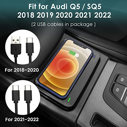 Car Wireless Phone Charger for Audi Q5 SQ5 2022 2021 2020 2019 2018